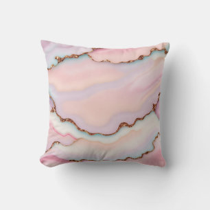 Coussin Marbre rose clair Agate Collection moderne