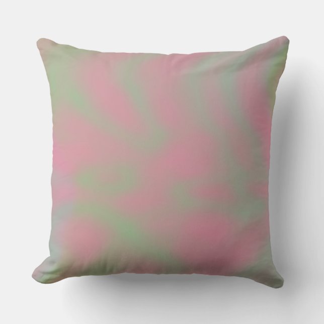 Coussin marbre rose et vert abstrait (Recto)