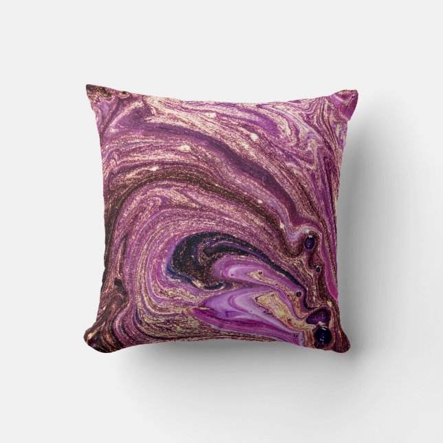 Coussin Marbre turc : Abstrait doré (Recto)