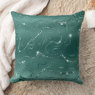 Coussin Marbre vert émeraude