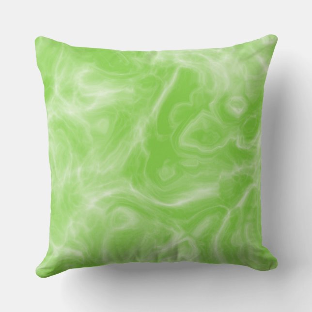 Coussin marbre vert et blanc abstrait (Verso)