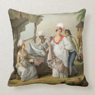 Coussin Marché de toile, Roseau, Dominique, c.1780