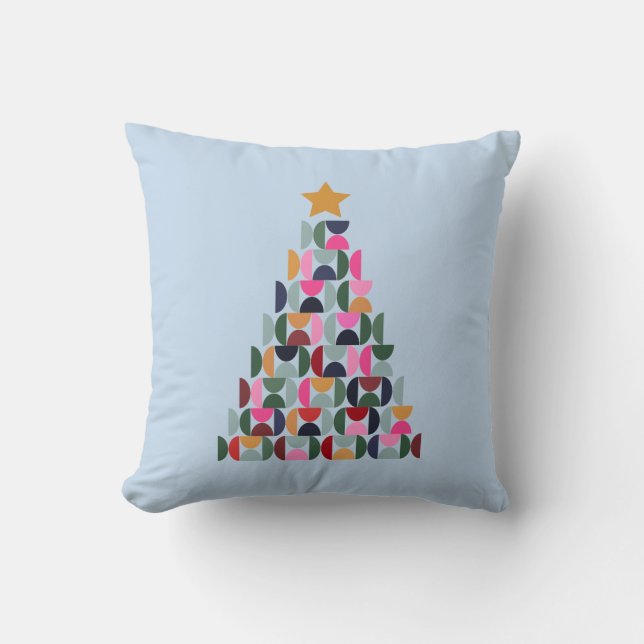 Coussin Marché d'hiver 10 sapin de Noël coloré (Recto)