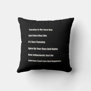 Coussin Mardi est mon jour de tacos