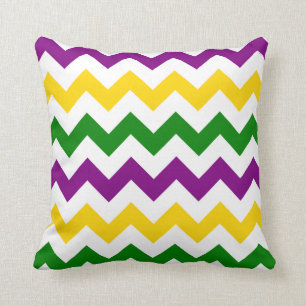 Coussin Mardi Gras Chevron Motif
