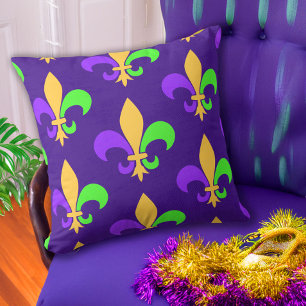 Coussin Mardi gras Colorful Fleur de Lis de la