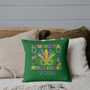 Coussin Mardi Gras de Louisiane, mardi gras drôle