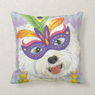 Coussin Mardi gras Westie