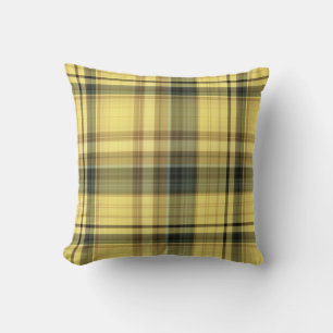 Coussin Marguerite africaine carreaux jaune et vert