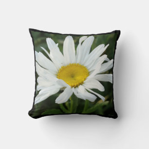 Coussin marguerite blanc moderne