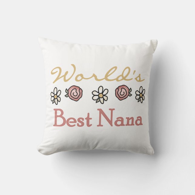 Coussin Marguerites et meilleurs cadeaux de Nana de roses (Recto)