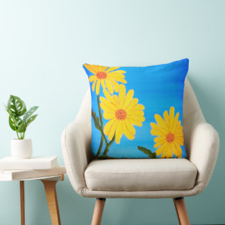 Coussin Marguerites jaunes
