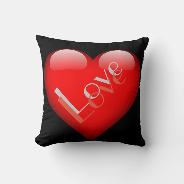 Coussin Mariage Amour Parisien Attirant Rouge Coeur (Recto)