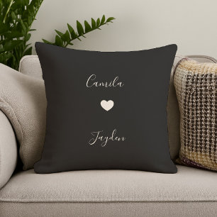 Coussin Mariage Anniversaire de Coeur Moderne Minimaliste 