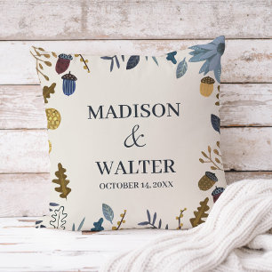 Coussin Mariage automnal rustique aux feuilles tombées