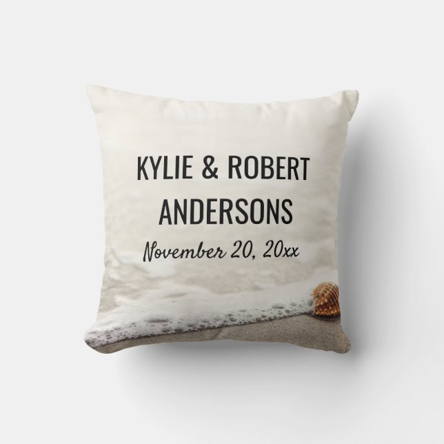 Coussin Mariage Beach Waves (Recto)