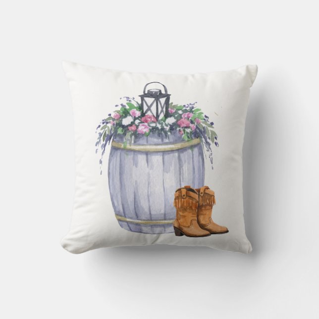 Coussin mariage campagnard d'été de 16 po x 16 po avec ore (Recto)