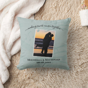 Coussin Mariage de couples Notes de musique en verre de me