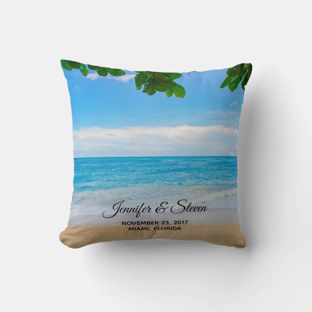 Coussin Mariage de l'île de vacances Tropical Beach (Recto)