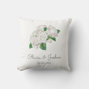 Coussin Mariage de Roses blanches