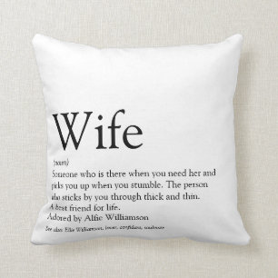 Coussin Mariage Définition Femme Noir et Blanc Moderne