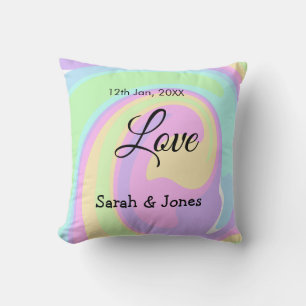 Coussin Mariage fiançailles couple coloré bohpattern
