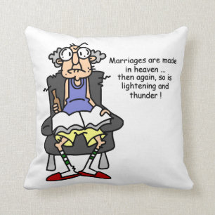 Coussin Mariage, foudre, humour de tonnerre