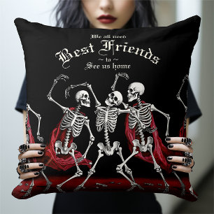 Coussin Mariage gothique de squelettes dansants de la Mort