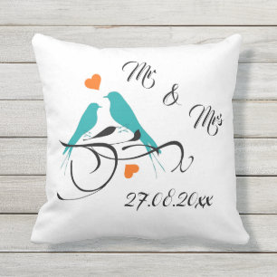 Coussin Mariage Jetez l'oreiller M. & Mme