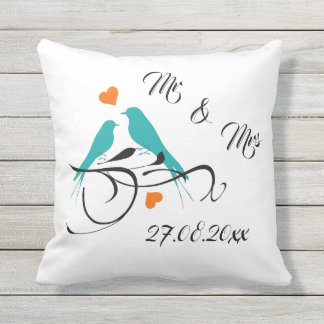 Coussin Mariage Jetez l'oreiller M. & Mme