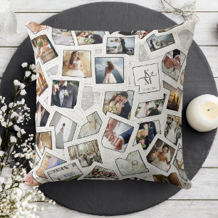 Coussin Mariage Keepsaké 30 Photo Collage White ID1065