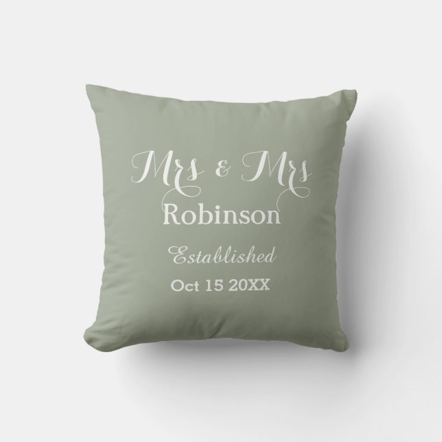 Coussin Mariage lesbien personnalisé (Recto)