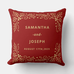 Coussin Mariage Luxueux Rouge & Or Antique