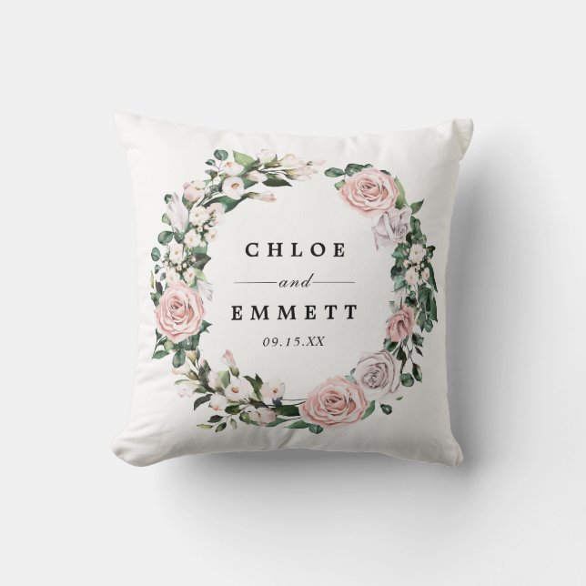 Coussin Mariage nuptial rose pâle (Recto)