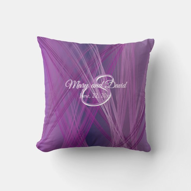 Coussin Mariage Purple Streaks (Recto)