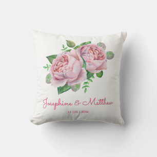 Coussin Mariage rose Roses