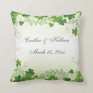 Coussin Mariage shamrock irlandais