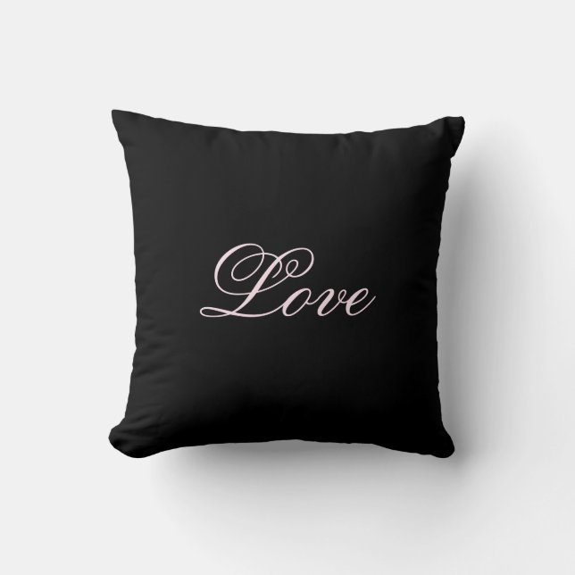 Coussin Mariage tendance Love Calligraphie Script noir (Recto)