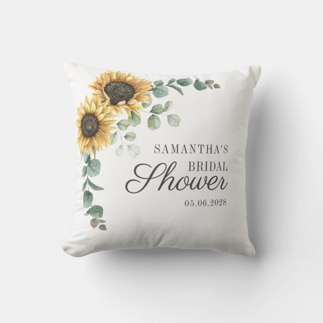 Coussin Mariage Tournesol Floral Script (Recto)