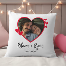 Mariage & Valentines Couple's Photo Throw Pillow