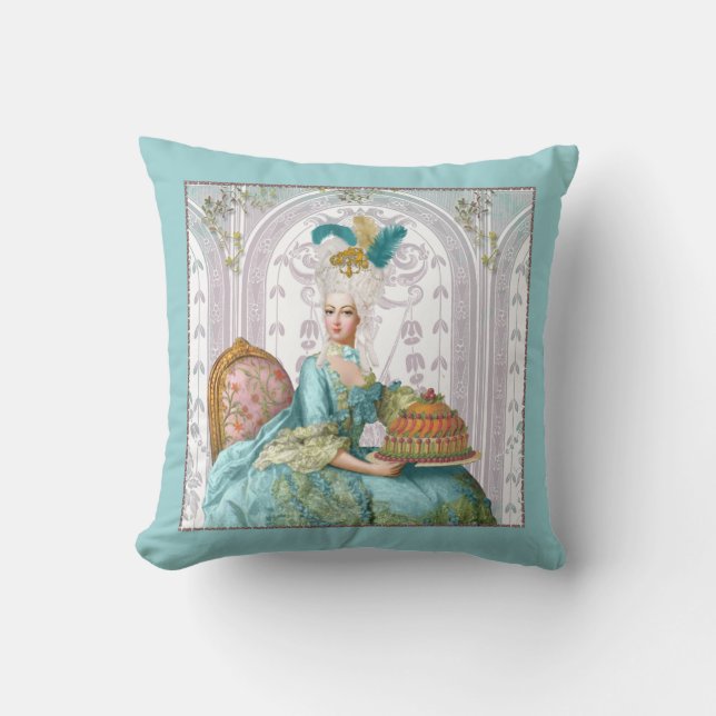 Coussin Marie Antoinette à l'Aqua au gâteau (Recto)