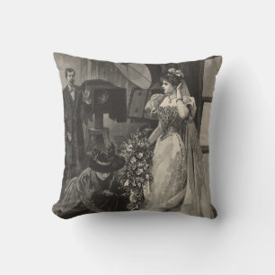 Coussin Mariée Vintage, Portrait de Mariée avec Photograph