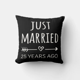 Coussin Mariés depuis 25 ans seulement je