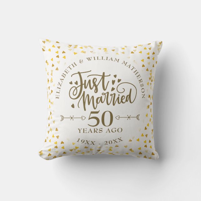 Coussin Mariés depuis 50 ans d'anniversaire de mariage (Recto)