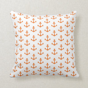 Coussin Marin blanc orange intelligent nautique d'Ancres