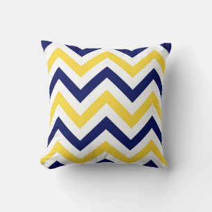 Coussin Marine, Ananas, Grand motif chevron zigzag blanc