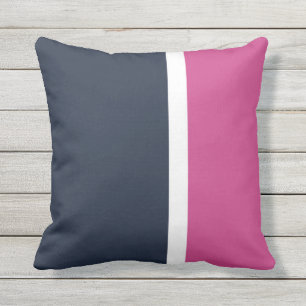 Coussin Marine Blanc rose moderne bande extérieure Jeu d'o