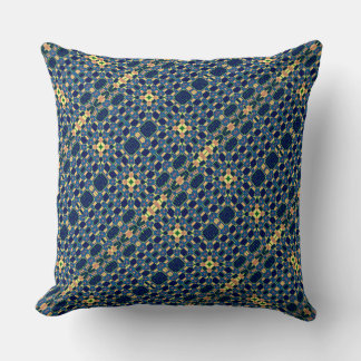 Coussin Marine bleu et jaune Abstrait imprimé 2