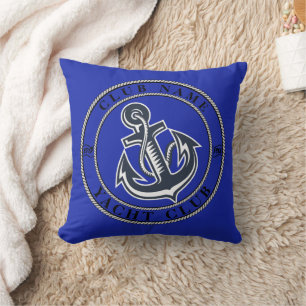 Coussin Marine bleue Ancre nautique club nautique