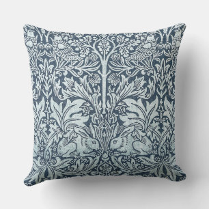 Coussin Marine Blue White Rabbit William Morris Jetez l'or